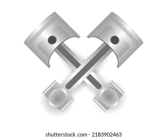 Car garage vector graphic silhouette. gear piston car engine part set of vector illustrations automobile repair service transport maintenance steel cylinder.