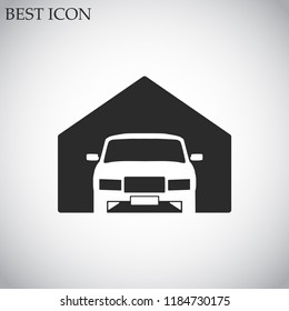 car in garage vector icon 10 eps