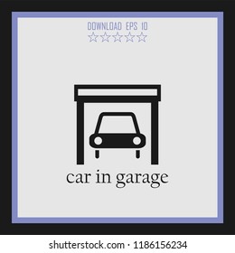 car in garage vector icon