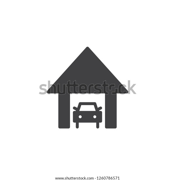 Car garage vector icon.\
filled flat sign for mobile concept and web design. House garage\
simple solid icon. Symbol, logo illustration. Pixel perfect vector\
graphics