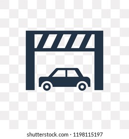 Car in a garage vector icon isolated on transparent background, Car in a garage transparency concept can be used web and mobile