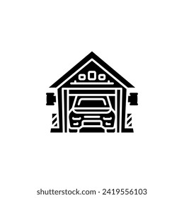 car garage vector icon. real estate icon solid style. perfect use for logo, presentation, website, and more. modern icon design glyph style