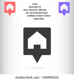 Car garage vector icon. Car in garage icon. Car under the protection of a badge. auto home icon.Car 10 EPS and Lorem Ipsum. flat design icon.