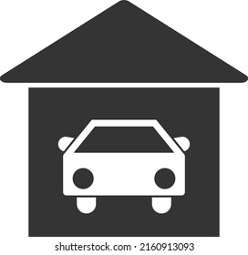 Car garage vector illustration. Flat illustration iconic design of car garage, isolated on a white background.