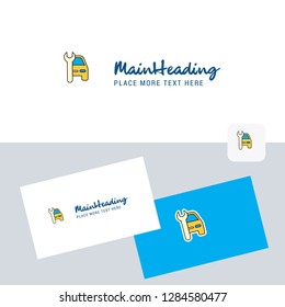 Car garage  vector logotype with business card template. Elegant corporate identity. - Vector