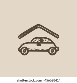 Car garage vector sketch icon isolated on background. Hand drawn Car garage icon. Car garage sketch icon for infographic, website or app.