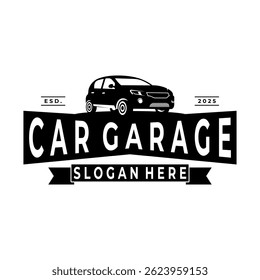 Car garage vintage logo design vector template
