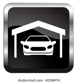 car garage web vector glossy icon