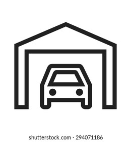 Car, garage,parking icon vector image. Can also be used for real estate, property, land and buildings. Suitable for mobile apps, web apps and print media.