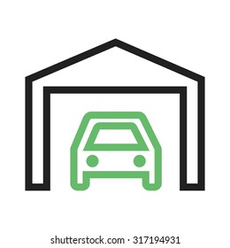Car, garage,parking icon vector image. Can also be used for real estate, property, land and buildings. Suitable for mobile apps, web apps and print media.