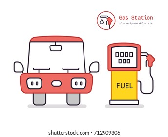 Car and gas pump