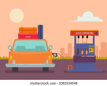 Car at gas station