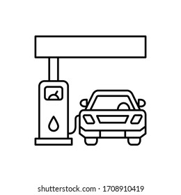 Car in gas station icon. Simple line, outline vector elements of garage icons for ui and ux, website or mobile application