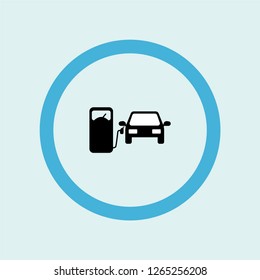 car at gas station icon symbol. Premium quality isolated car at gas station vector icon in trendy style. car at gas station element.