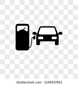 Car at Gas Station vector icon on transparent background, Car at Gas Station icon
