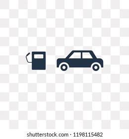Car at Gas Station vector icon isolated on transparent background, Car at Gas Station transparency concept can be used web and mobile