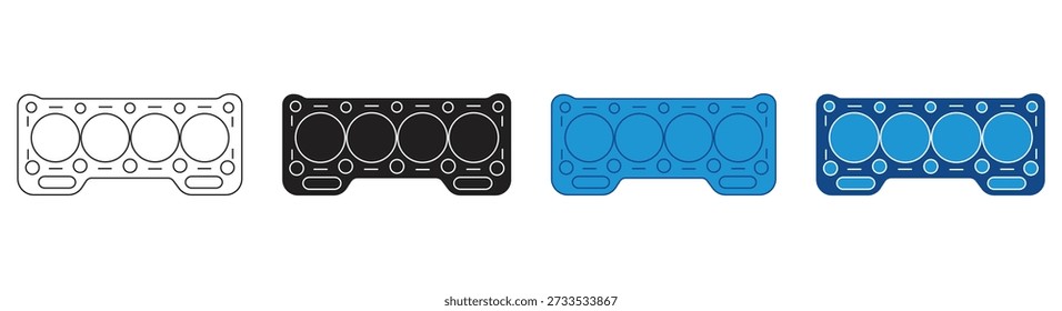 Car gasket icon  Set Multiple Style Collection. Vector illustration.