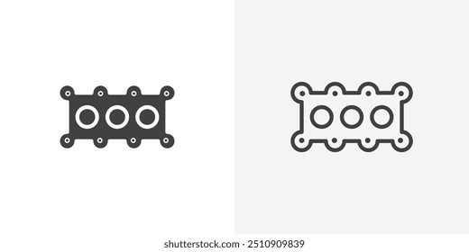 Car gasket icon in solid and outlined style