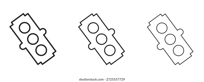 Símbolo de línea delgada del icono de la junta del coche en el fondo blanco, Ilustración vectorial editable del movimiento