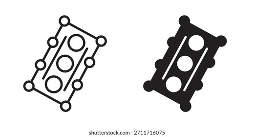 Auto-Dichtung Symbol in dünnen linearen und flachen Stil. Zeichen- und Symbolsatz