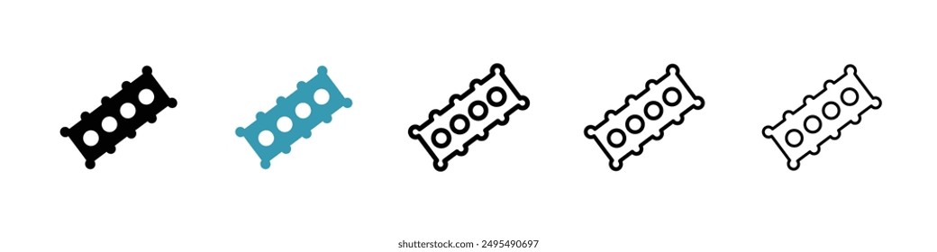 Car gasket line icon vector set.