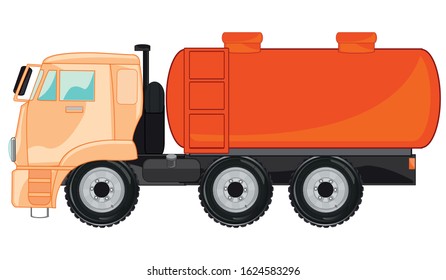 Car gasoline tanker on white background is insulated