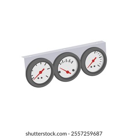 Car Gauges, Automotive Flat Illustration Isolated