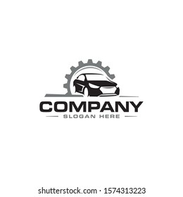 Car and Gear logo or combination mark design