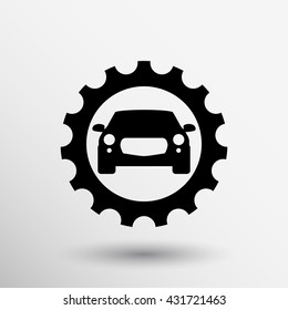 car gear logo icon Vector engineering mechanical on white background