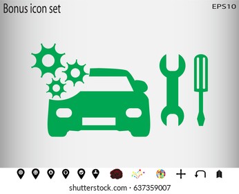 car, gear, maintenance, icon, vector illustration eps10