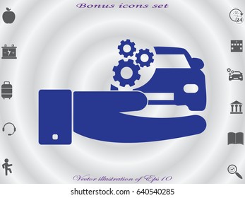 car, gear, maintenance, icon, vector illustration eps10