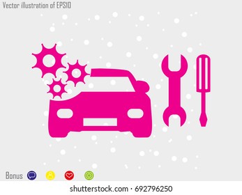 car, gear, maintenance, icon, vector illustration eps10