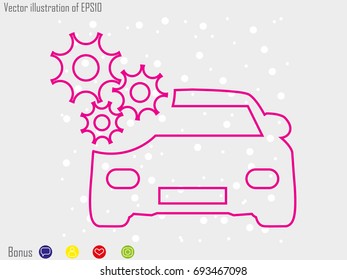 car, gear, maintenance, icon, vector illustration eps10