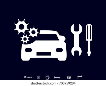 car, gear, maintenance, icon, vector illustration eps10