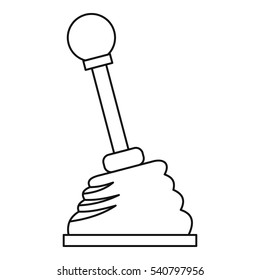 Car gear stick icon. Outline illustration of car gear stick vector icon for web