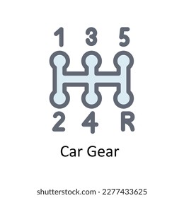 Car Gear  Vector    Fill Outline Icons. Simple stock illustration stock