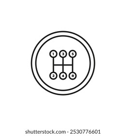 Car gearbox icon flat line symbol set.