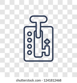 car gearbox icon. Trendy linear car gearbox logo concept on transparent background from car parts collection