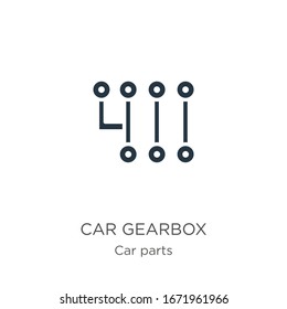 Car gearbox icon vector. Trendy flat car gearbox icon from car parts collection isolated on white background. Vector illustration can be used for web and mobile graphic design, logo, eps10