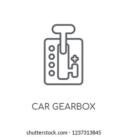 car gearbox linear icon. Modern outline car gearbox logo concept on white background from car parts collection. Suitable for use on web apps, mobile apps and print media.