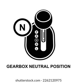 Car gearbox neutral position icon isolated on white background vector illustration.