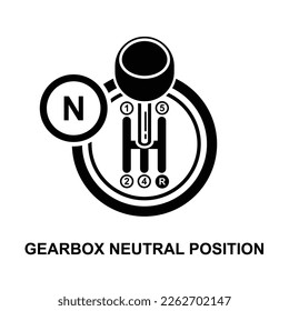 Car gearbox neutral position icon isolated on white background vector illustration.