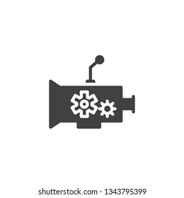 Car gearbox vector icon. filled flat sign for mobile concept and web design. Automobile transmission glyph icon. Symbol, logo illustration. Pixel perfect vector graphics