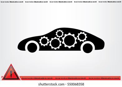 Car Gears icon vector illustration eps10. Isolated badge for website or app - stock infographics.