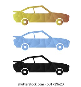 car in geometric polygonal concept design