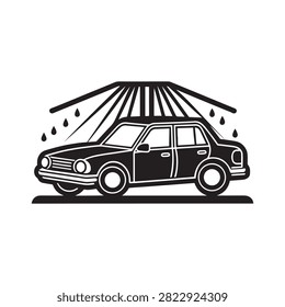Car Getting Washed Under Automatic Car Wash System