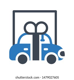 car gift glyph colour vector icon