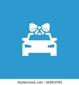 car gift icon, on blue background