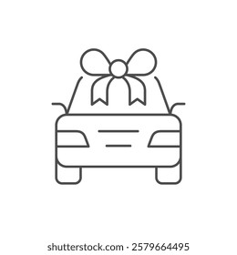 Car gift line outline icon