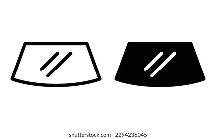 Car glass icon with outline and glyph style.